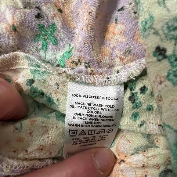 LOFT Garden Party Long Sleeve Patchwork Floral Button Front Dress Size Medium - Picture 7 of 16